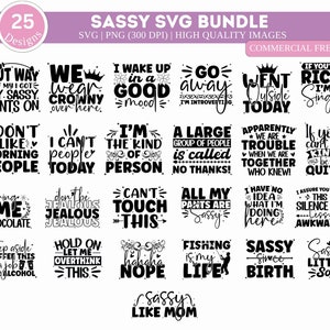 Sassy SVG Bundle, Sassy Quotes, Sassy Sayings, Sassy Svg, Sarcastic Svg Bundle, Funny Svg Bundle