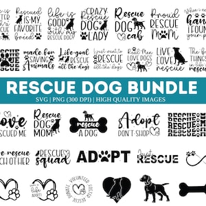 Rescue Dog SVG Bundle| Dog Lover SVG| Rescue Dog Quote Svg| Rescue Mom svg| Rescue Svg| Rescue Pets svg| Pet Adoption svg