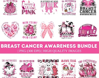 Cancer Awareness PNG Bundle, Breast Cancer PNG Bundle, Cancer Png, Cancer T-shirt Design, Cancer Ribbon Png, Breast  Shirt, Pink Ribbon Png