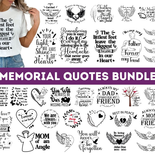 Memorial Svg Bundle,Memorial Quotes Svg, Rest In Peace Svg, Cardinal Svg, Loving Memory Svg, Heaven svg, Christian Svg, Remembrance Svg