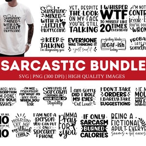 Lot SVG sarcastique | Svg sarcasme | Fichiers Svg sarcastiques | Svg citations drôles | Énonciations drôles svg | Maman impertinente Svg | Pack PNG sarcastique