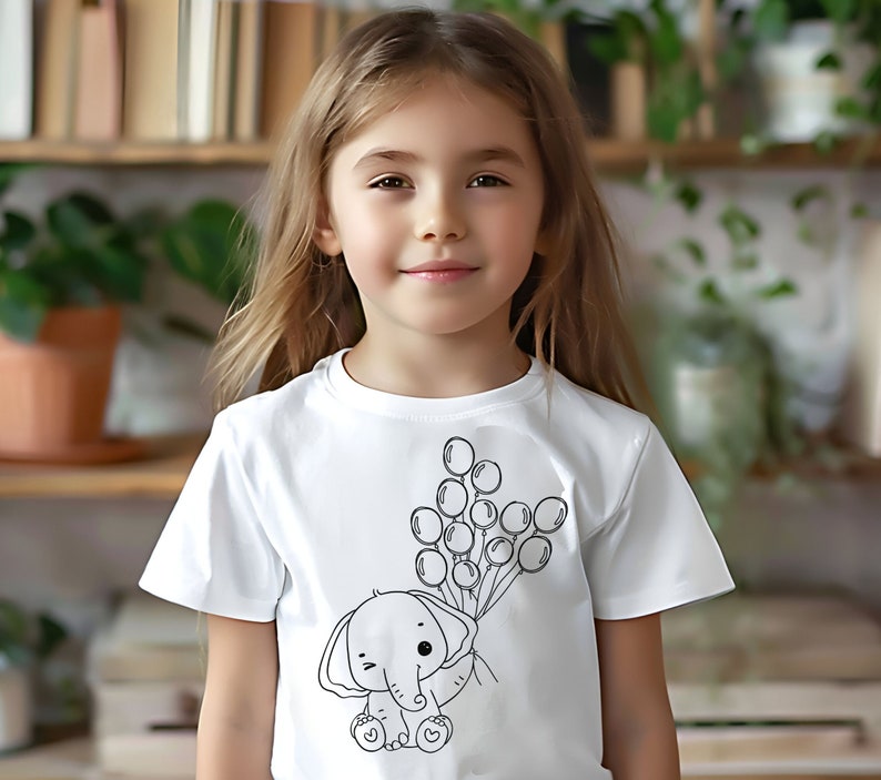 Baby Elephant SVG Bundle| Cute Elephant Girl SVG Bundle| Elephant Outline| Baby Shower Girl Shirt| Bodysuit Kawaii Animal Silhouette Cricut image 5