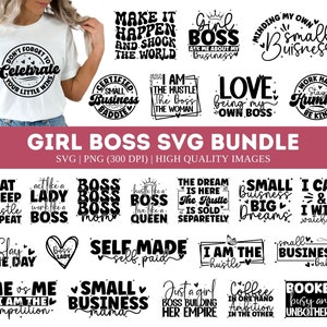 Fille patron SVG PNG Bundle, Boss Lady Svg, Svg entrepreneur Bundle, Svg propriétaires de petites entreprises, Boss Babe Svg, Boho motivant, positif
