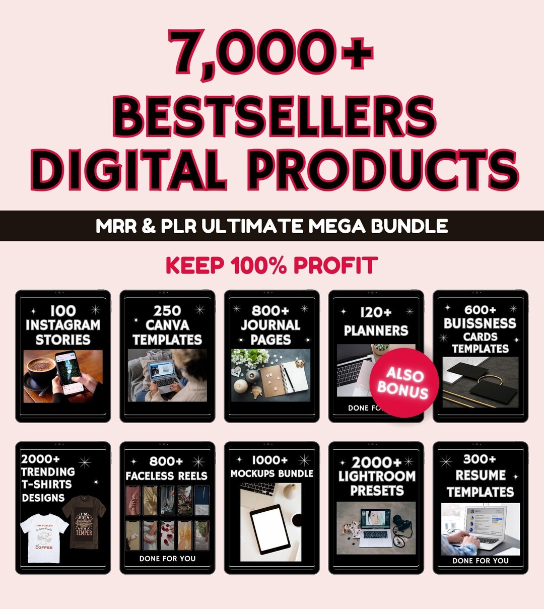 7000+ Done for You Resell Digital Products Bundle Ideal for Passive ...
