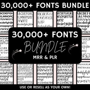 Pacchetto di oltre 30.000 Mega Font PLR, tutti i font con diritti di rivendita master, progettazione di font PLR, font calligrafici, font Canva, pacchetto di font scritti a mano