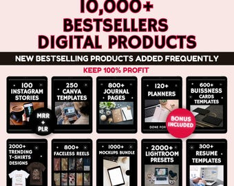 7000+ Done For You Resell Digital Products Bundle Ideal for Passive Income,  PLR MRR Digital Products, Master Resell Rights Digital Products