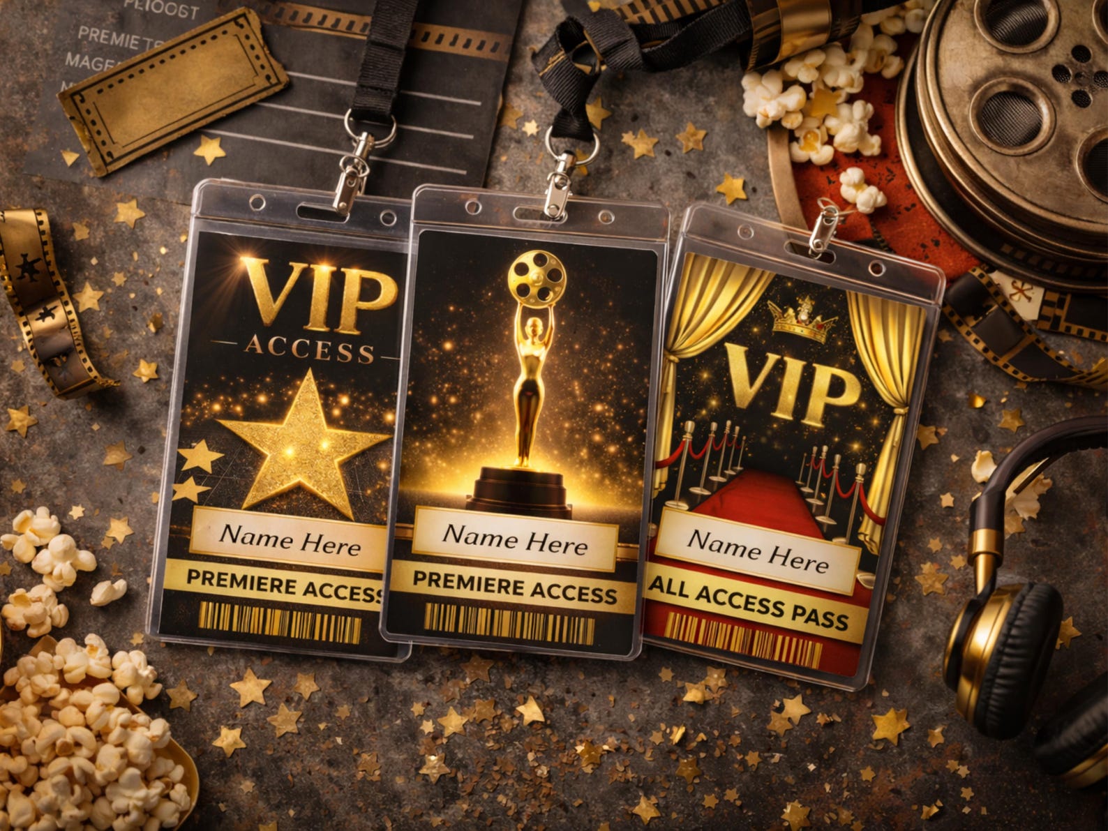 Diy Vip Sign VIP Lanyard Name Tag Badge, for Red Carpet Events or Movie Theater ...