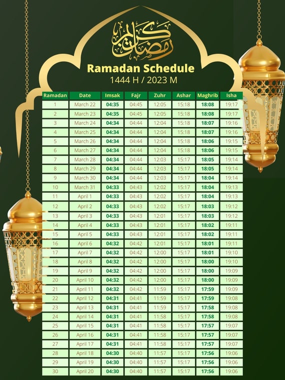 Calendrier de l'Avent du Ramadan 2023 Calendrier de Algeria