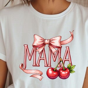 Mama Schleife Kirsche Png rosa Schleife Schleife weich Mädchen ästhetische Sublimation Design Muttertagsgeschenk für Mama süß mädchenhaft Schleife Retro Kunst