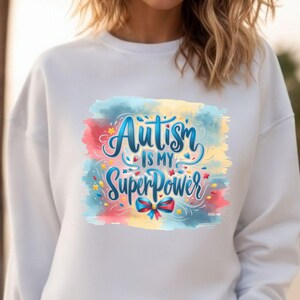 autisme is mijn superkracht png autisme bewustzijn clipart liefde begrip acceptatie ontwerp neurodivergent sublimatie cadeau voor autisme ondersteuning