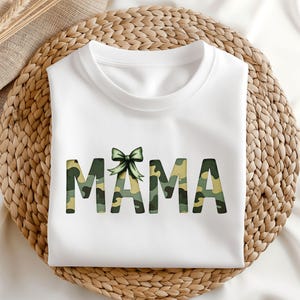 mama camouflage coquette png mom camo cute green bow clipart sublimation design retro hunting gift Mother&#39;s Day Gift mom military graphic