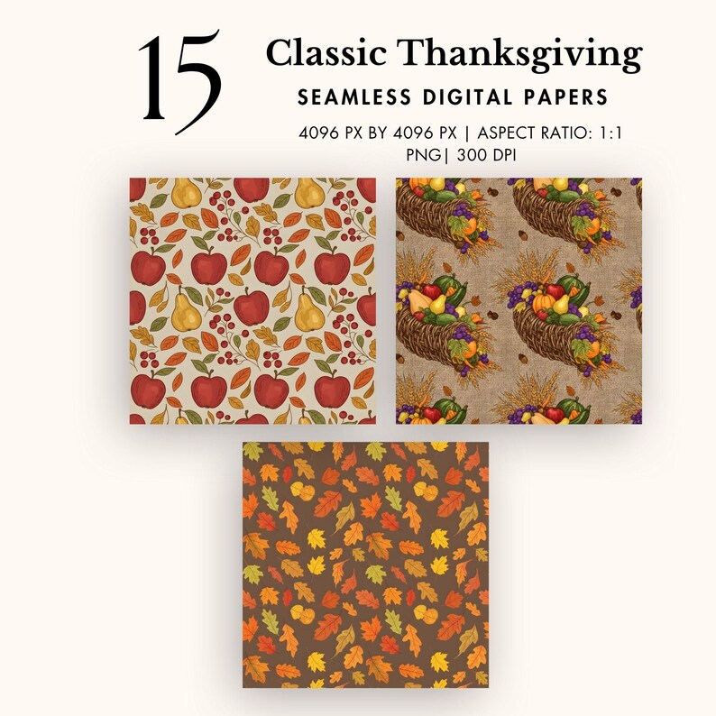 Pumpkin Spice Seamless Pattern Thanksgiving Digital Paper Fall ...