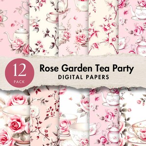pink floral toile digital paper Vintage Tea Party Pattern Pink Chinoiserie Scrapbook Paper French Toile De Jouy background Instant Download