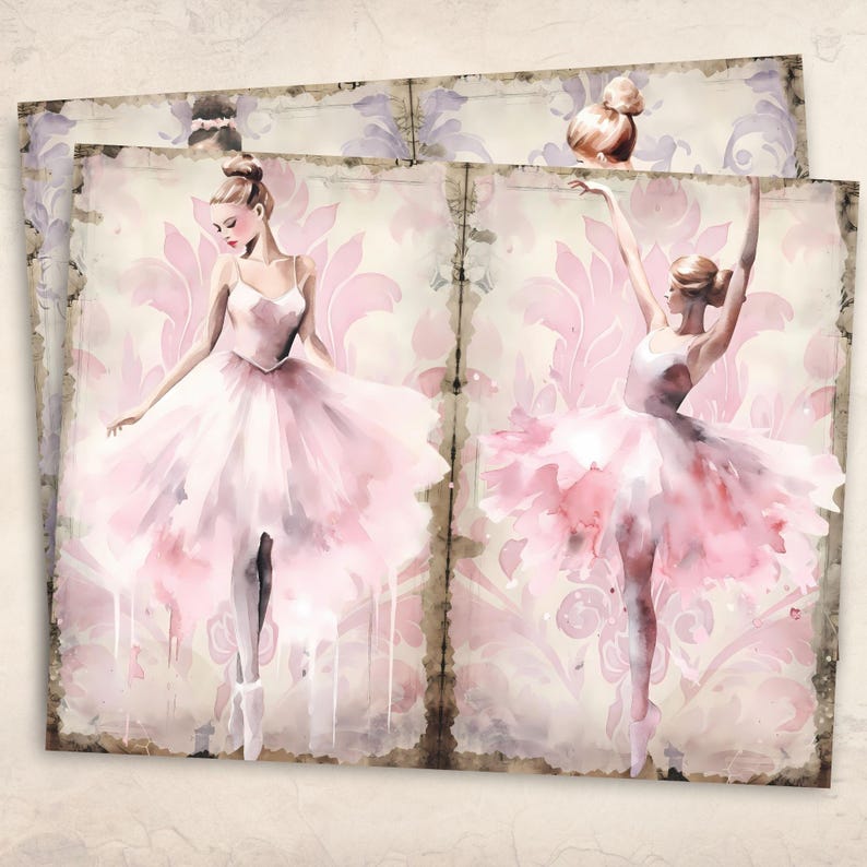Junk Journal Kit Ballerina Digital Paper Ballet Dancer Theme Ephemera ...