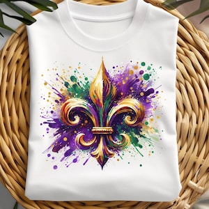 Fluer de lis png waterclor mardi gras NOLA strong clipart illustration de la fête du carnaval de la nouvelle-orléans festival de Louisiane art fierté de la Nouvelle-Orléans