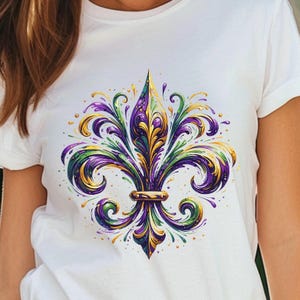 Fluer de lis png waterclor mardi gras NOLA strong clipart image de fête de carnaval de la nouvelle-orléans gros mardi design illustration de la fierté de la Nouvelle-Orléans