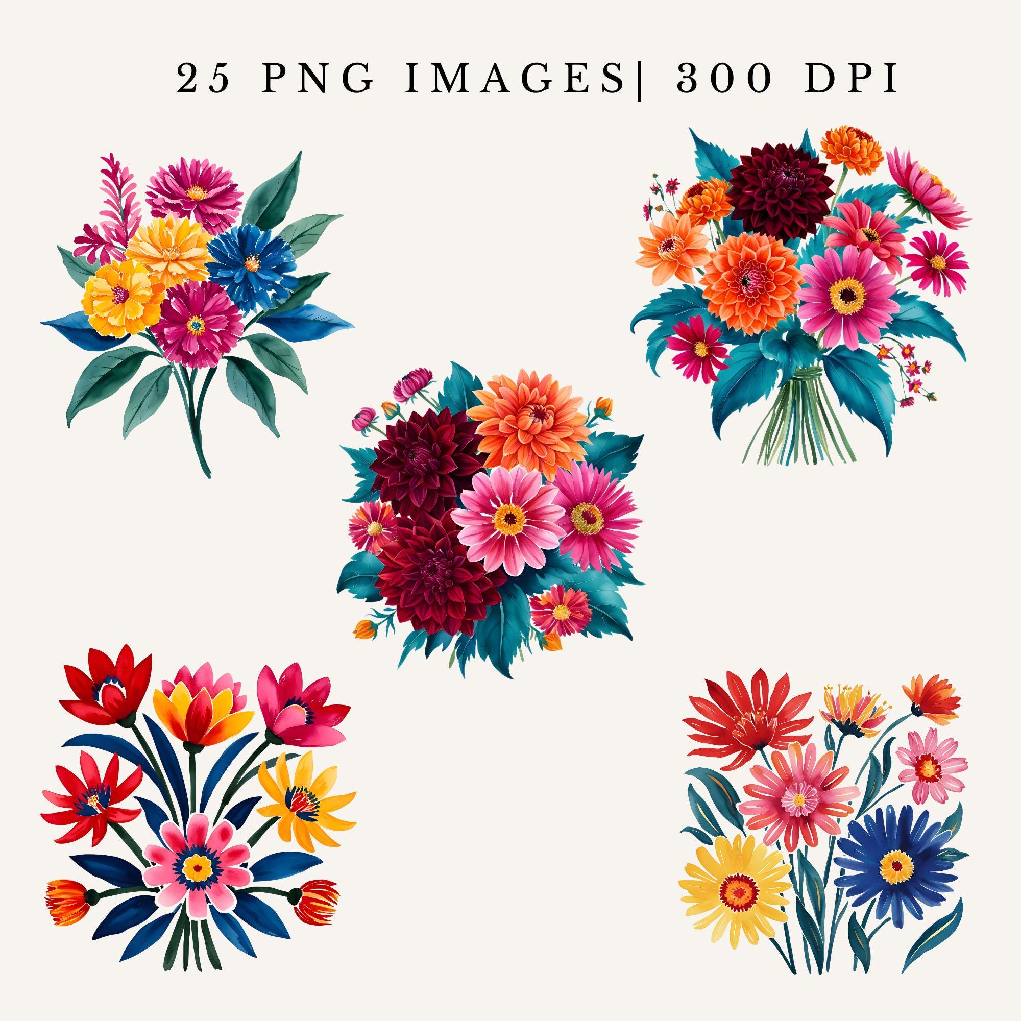 Mexican Fiesta Flowers Clipart Spanish Floral PNG Cinco De Mayo Party ...