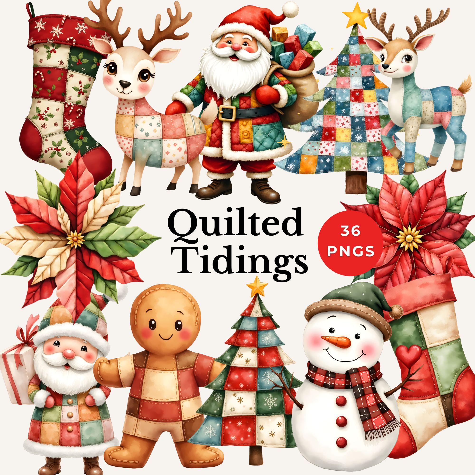 Patchwork Tree Drawing Patchwork Christmas Tree Clipart Quilted Holiday PNG Vintage Xmas ...