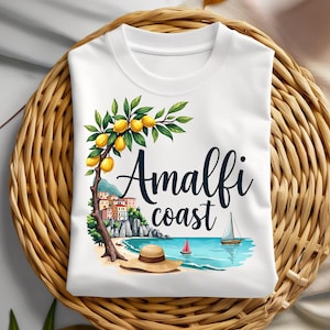 Amalfikust png Italië zomer clipart aquarel citroen grafisch Italiaans vakantie ontwerp girly vakantie Middellandse Zee sublimatie familie-uitje
