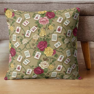mahjong digital paper floral asian background oriental tiles PNG scrapbook paper watercolor chinese game patterns craft elegant sublimation