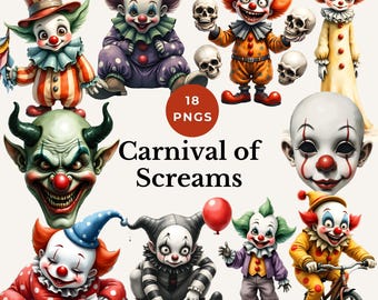 Imágenes prediseñadas de payaso espeluznante, Joker de Halloween, PNG, horror, embrujado, carnaval, gráfico, imagen de bufón de circo espeluznante, arte de payaso aterrador, diseños de títeres de mimo malvado