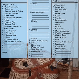 Fishing Trip Checklist