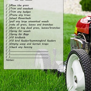 Yard Work Checklist