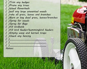 Monthly Lawn Care Planner - Printable Yard Maintenance Checklist - Etsy