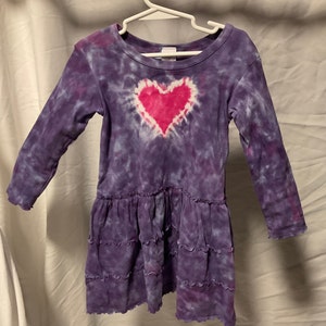 Tie Dye 4T Girl’s Long Sleeve Heart Dress
