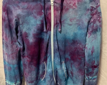 Tie Dye Ladies’ Small THIN Hoodie Jacket, Heart, Ice Tie Dyed