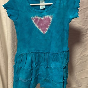 Tie Dye Girl’s  Short Sleeve Heart Dress