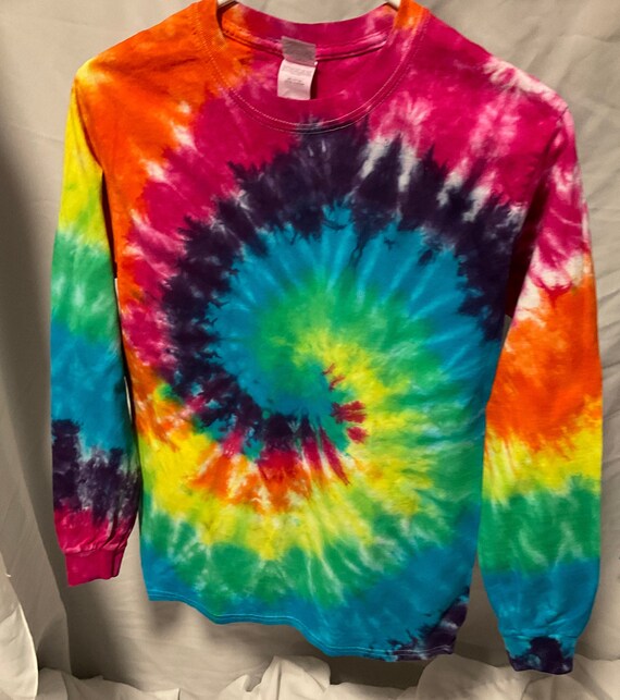 Camiseta Tie Dye de manga larga para adulto arcoiris