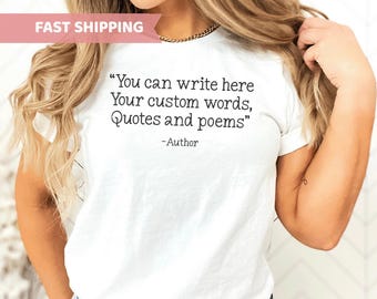 Custom Quote Shirt | Favorite Author Tshirt | Personalized Typewriter Shirt | Custom Saying Tee | Your Text Here