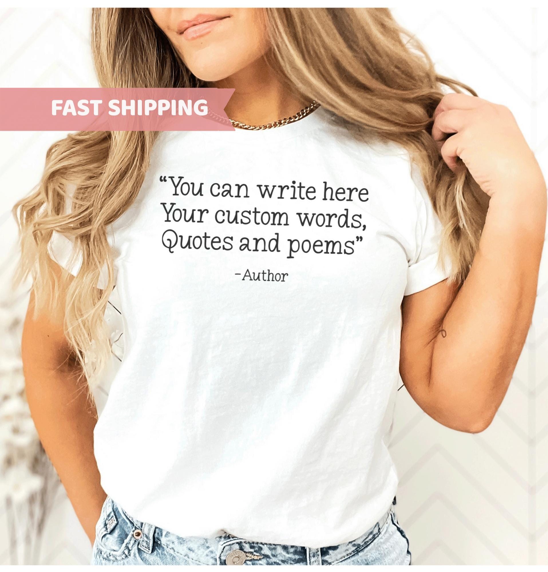 Custom Quote Shirt | Favorite Author Tshirt | Personalized Typewriter Shirt | Custom Saying Tee | Your Text Here