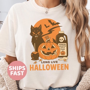 Comfort Color Retro Halloween Shirt, Long Live Halloween, Vintage Halloween Shirt, Retro Halloween, Fall Apparel,Spooky Season Pumpkin Shirt