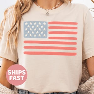 Retro America Shirt, American Flag, 4th Of July Shirt, Fourth Of July, Patriotic USA Gift, Women&#39;s Graphic Tee, Comfort Colors, USA Shirt