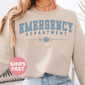 Emergency Department Sweatshirt, ER Nurse Crewneck, ER Nurse Gift, ER Department Sweater, Emergency Nurse Sweatshirt, Hospital Sweatshirt.