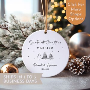 First Christmas Married Ornament - Mr and Mrs Tree Christmas Ornament - Our First Christmas Married as Mr and Mrs Ornament - Personalized