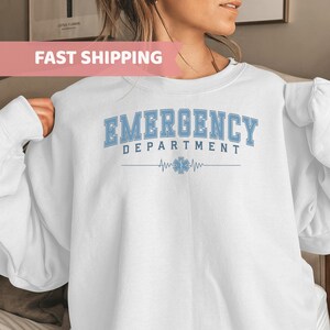 Emergency Department Sweatshirt, ER Nurse Crewneck, ER Nurse Gift, ER Department Sweater, Emergency Nurse Sweatshirt, Hospital Sweatshirt.