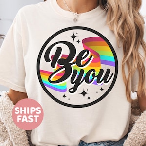 Comfort Colors®Be You Rainbow Shirt, Rainbow Be You T-Shirt,LGBT Tee for Gift,Pride Gift, Pride Celebration Shirt, Retro Pride T-Shirt