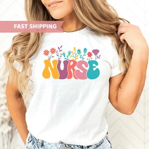 Floral Nurse Shirt, New Nurse Gift, Nurse Appreciation, Nurse Student Tee, Registered Nurse Shirt Nursing School Tee, Floral Nurse T-shirt