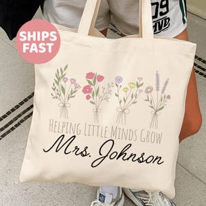 Teacher Appreciation Gift Tote Bag Canvas Custom Teacher Gift Personalized School Bag Gifted Teacher Tote Reusable Bag School Campus Bag