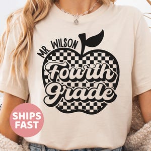 Personalized Fourth Grade Teacher Shirt Custom 4th Grade Team T-Shirt Teacher Appreciation Gifts for Fourth Grade Crew Elementary TShirt
