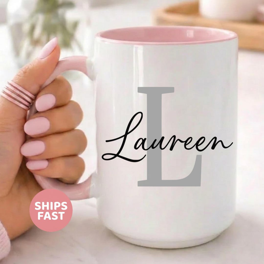 Monogram Initial Name Mug, Customized Name Mug, Coffee Mug, Personalized Mug, Custom Gift,