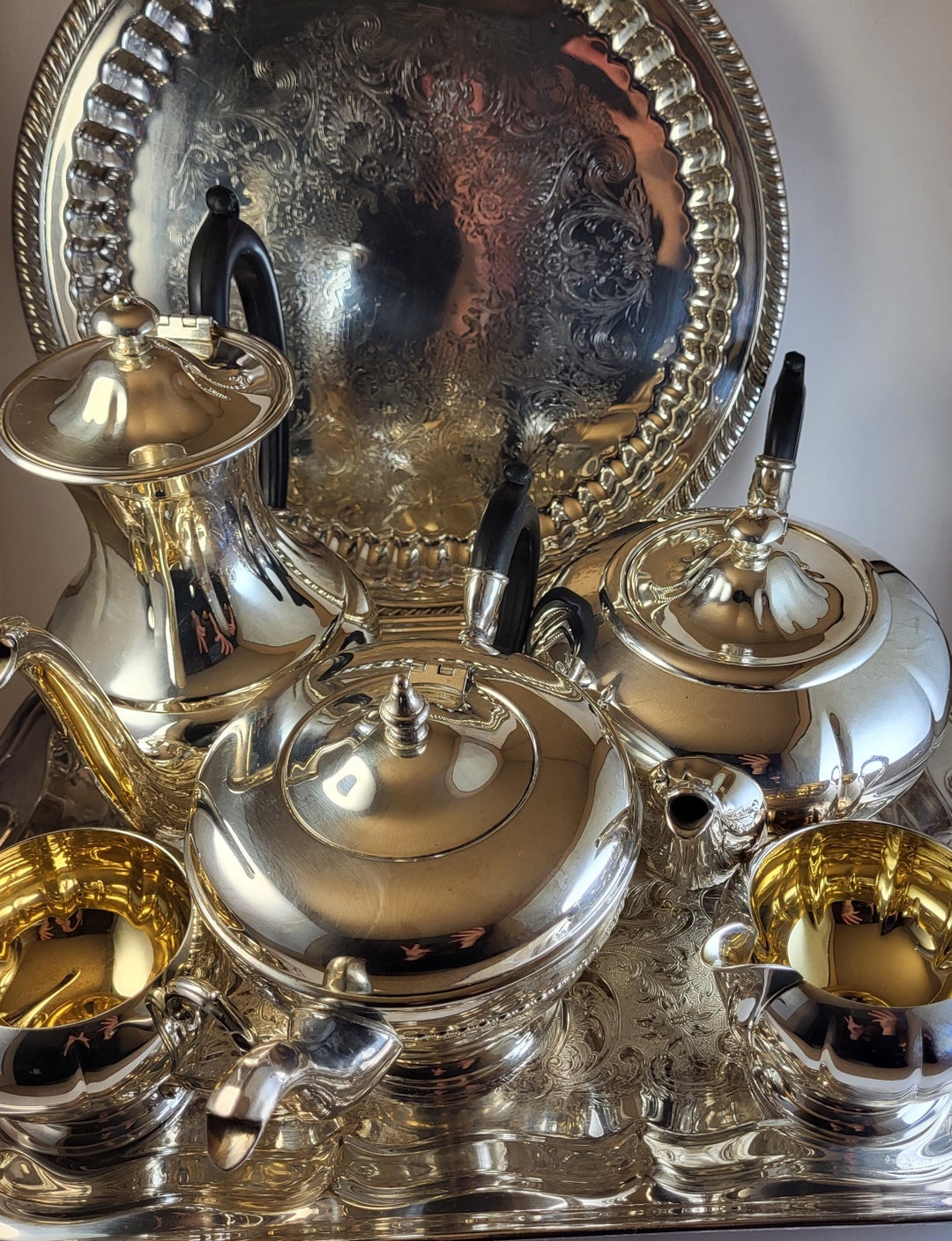 Viking Plate Silver E.P Copper Tea Set. Made in Canada Etsy