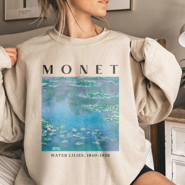 Monet Art Sweatshirt, Water Lilies Artwork Crewneck, Famous Painting Shirt, Gift for Artist or Art Teacher, Artsy Sweater, Art T-shirt