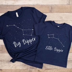 Big Dipper Little Dipper Constellation Matching Shirts, Cute Mommy and Me Tee, Mama Mini Tshirt, Mothers Day Outfit, Outer Space Star Tshirt