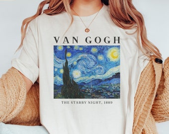 Van Gogh Art Shirt, The Starry Night Artwork Tshirt Famous Painting Shirt Gift for Artist or Art Teacher Art T-shirt Aesthetic Oversized Tee