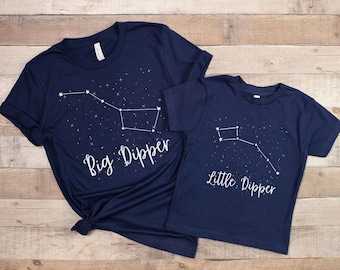 Big Dipper Little Dipper Constellation Matching Mom and Son Shirts, Cute Mommy Daughter Outfit, Mama Mini Tshirt, Mothers Day Gift Space Tee