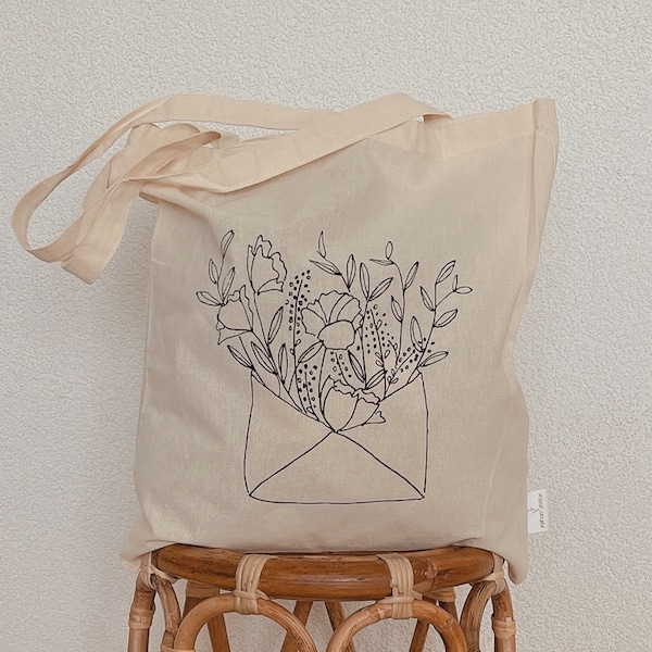 100% organic cotton (line art letter) Tote Bag